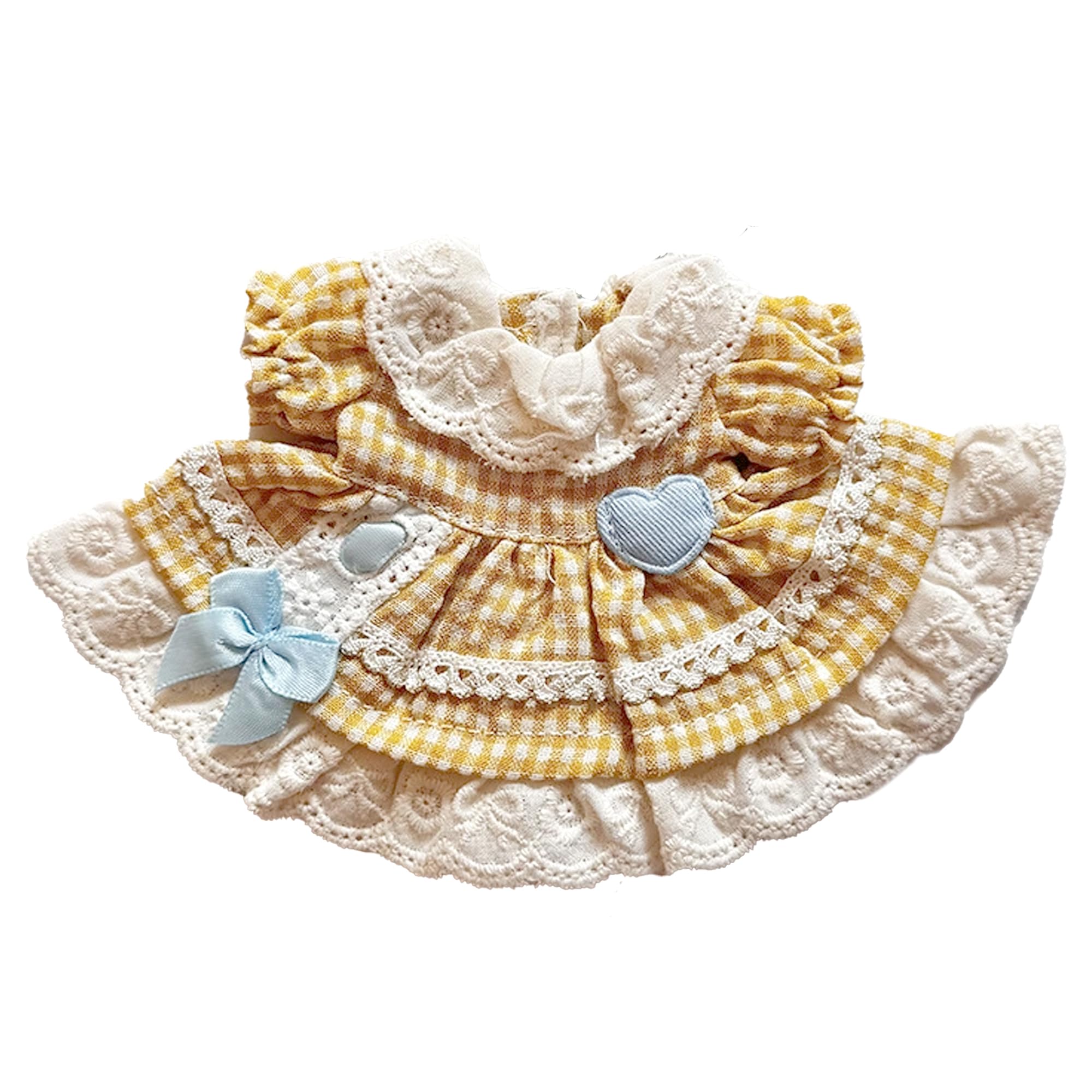 

Yellow Gingham Check Frill Dress for 10cm Plush Perfect for and Otaku and Costumes Doll, Kigurumi, Otaku, Dolls, Mascots, K-Pop [Used]