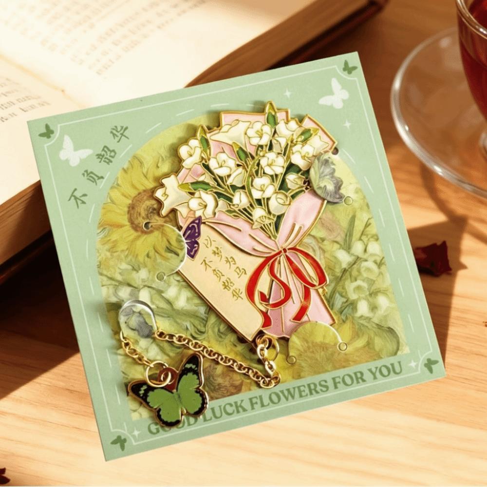 Vintage Metal Iris Flower Bookmark Iris Flower Decorative Bookmark Office Reading