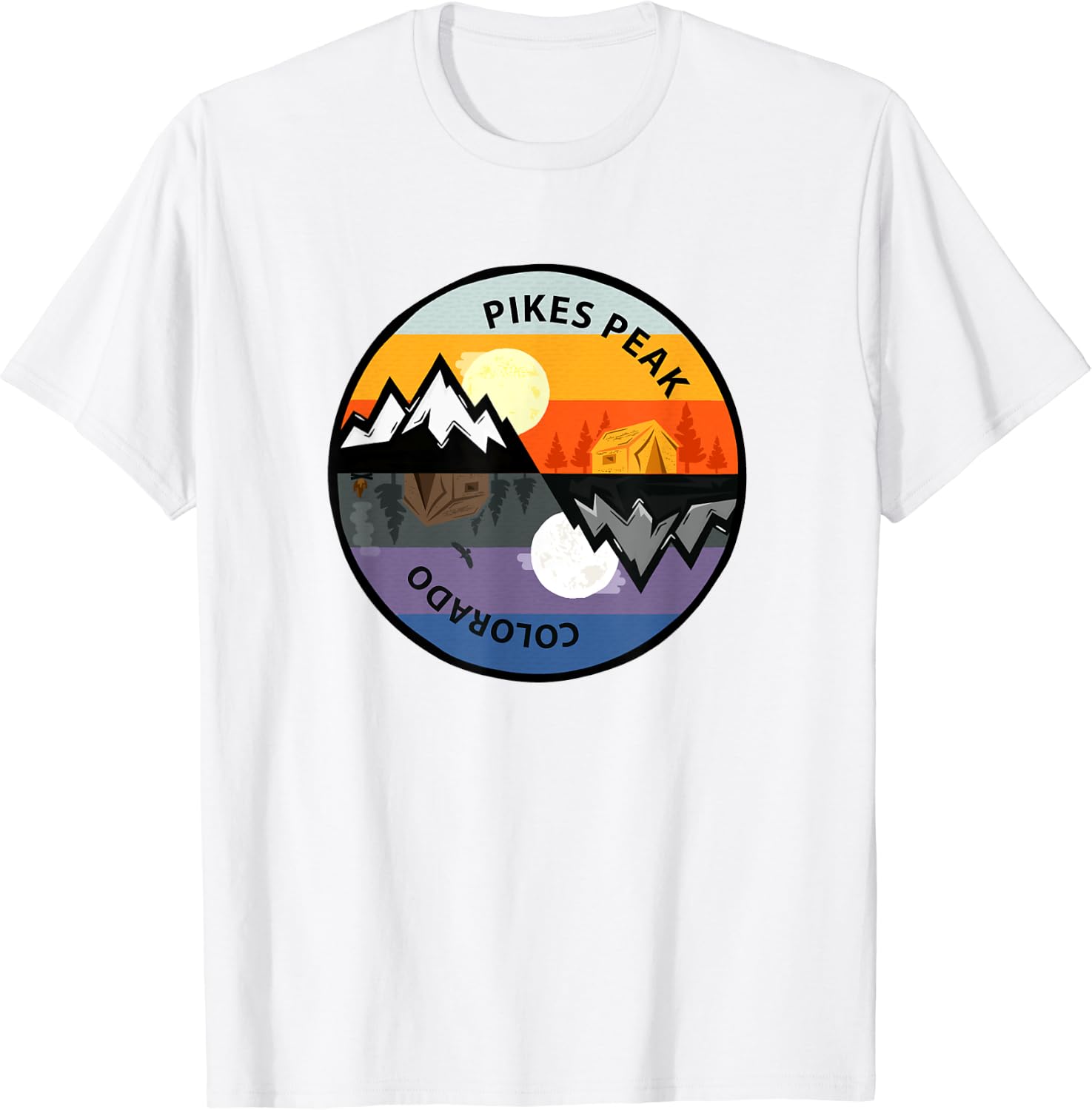 Retro Vintage Pikes Peak, Colorado Souvenir Camping Men T Shirt 3XL белый