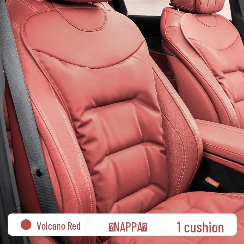 Luxury Nappa Leather Non-Slip Car Seat Cushions for Five-Seater - Thickened Design for Front and Rear Seats