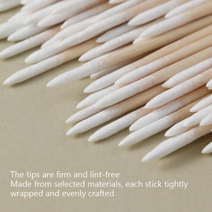 100pcs/bag Double-Ended Cotton Swabs Fine Pointed Tips for Nail Art Makeup Eyeliner Correction - Beauty Tools
