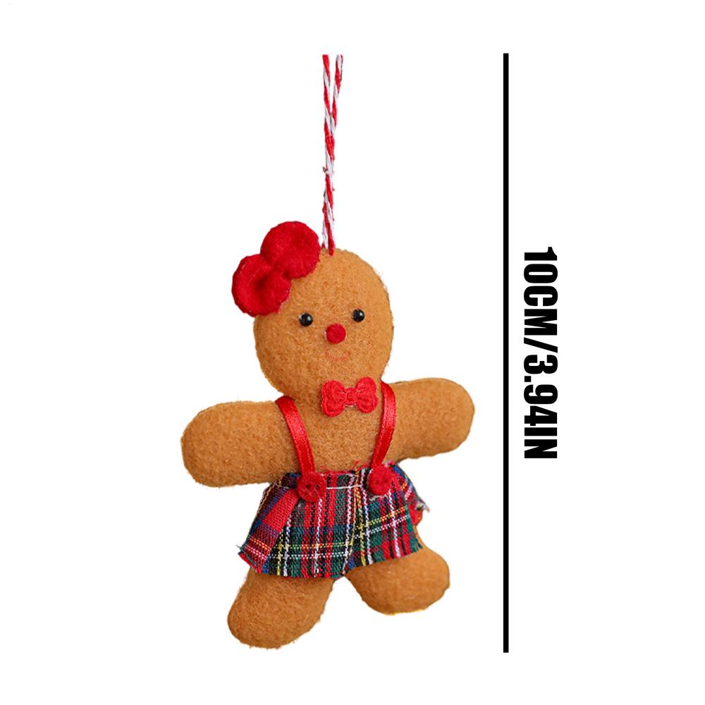 Gingerbread Man Christmas Decorations Cute Cartoon Festive Felt Holiday Decor Tree Ornaments Gingerbread Pendants For Dining