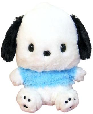 Nakajima Corporation Fluffy Pochacco Small Blue Plush Toy, H18xW16xD11cm, Sanrio Gift, 143198-20