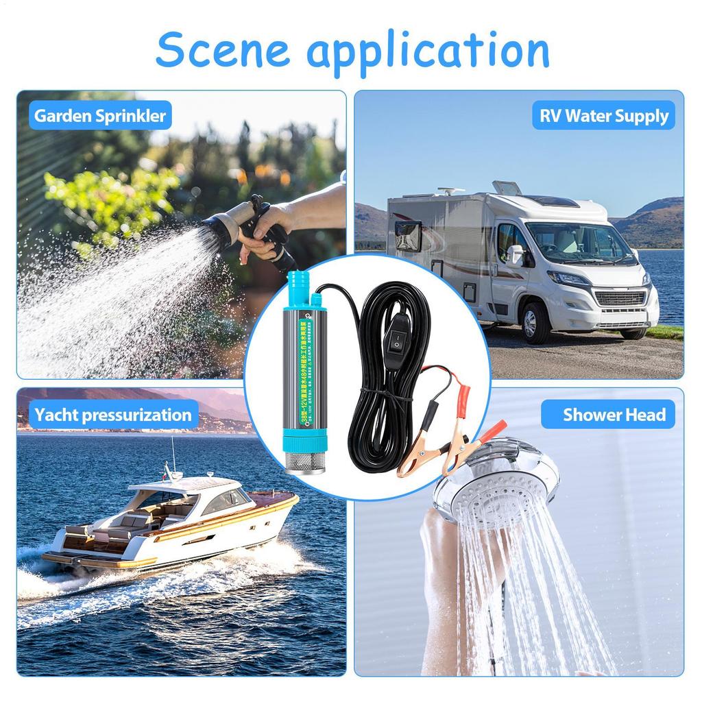 Submersible Pump Car Electric Submersible Pump 2 Alligator Clips Refueling Tool For Caravan Marine Agricultural Automotive Boat