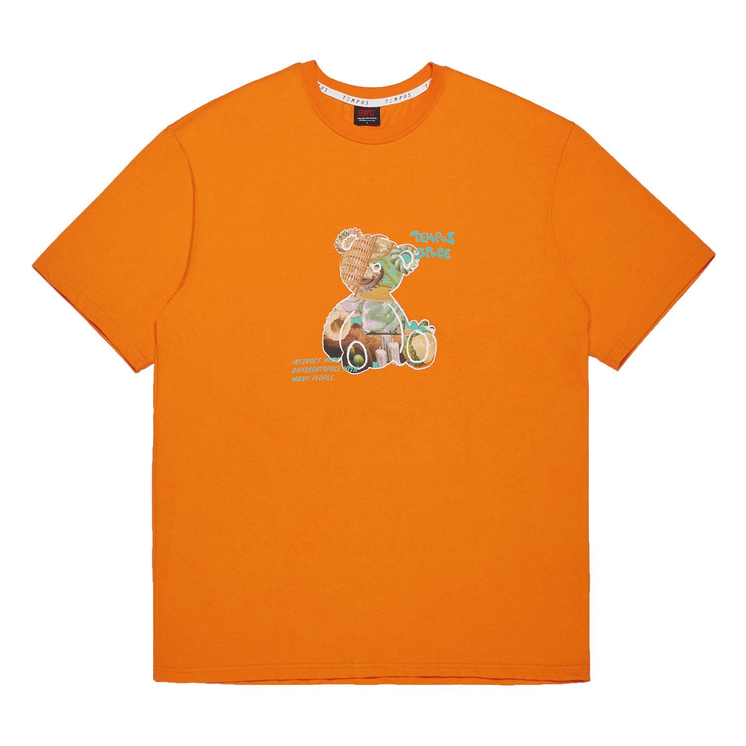 Tempus Studio Space Bear Big Logo T-Shirts [Orange] L