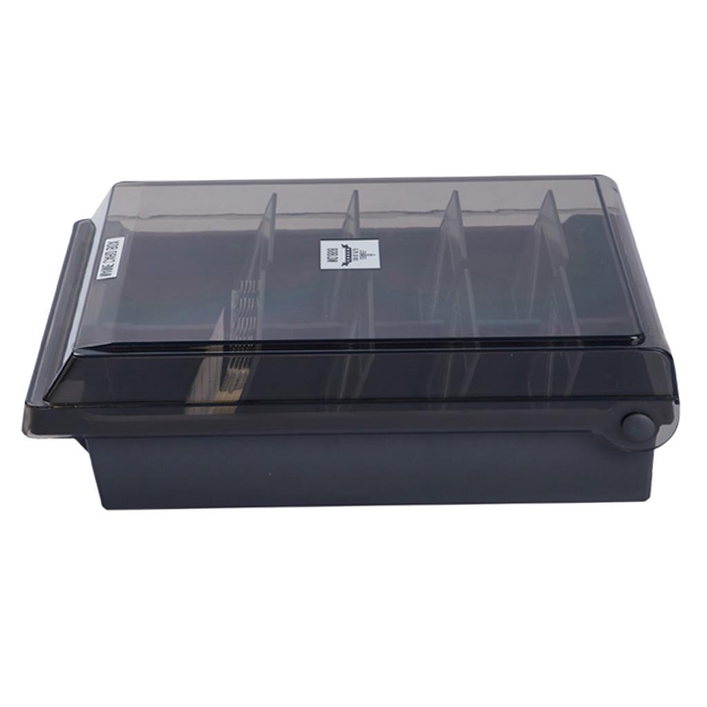 Plastic File Card Storage Box Large Business Card Organizer with Lid Office Supplies Storage Box for Desk разноцветный