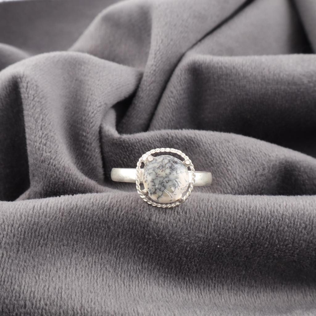 Dendrite Opal Gemstone Jewelry, 925 Sterling Silver Ring, Handmade Jewelry, Beautiful Silver Opal Jewelry For Thanksgiving Gift