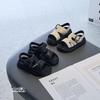 2026 Korean Style Kids' Open-Toe Leather Beach Sandals for Boys and Girls