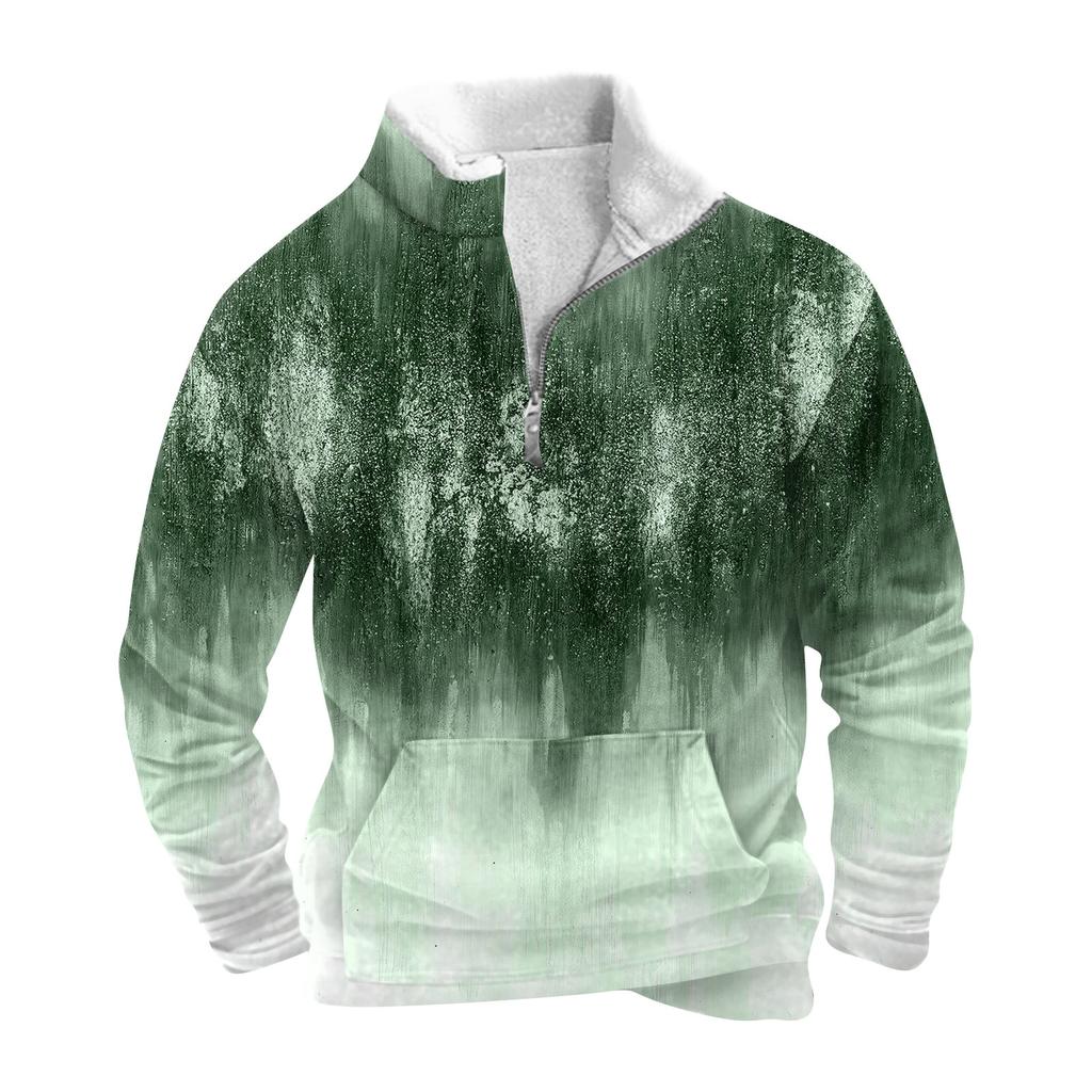 Vår och höst mäns stående krage sweatshirt är utomhus casual tröjor toppar