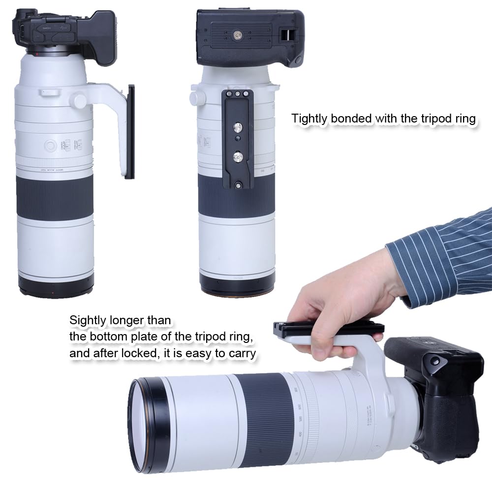iShoot CNC Metal Fit Camera Quick Release Compatible with Canon RF IS USM Lens Support Lens Bracket Tripod Camera Ring Tripod and Fit Tripod Head