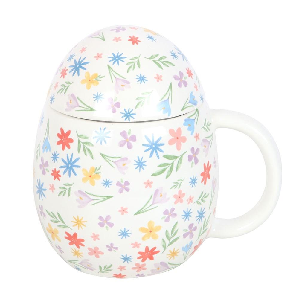 Something Different Some Bunny Loves You Floral Print Egg Shaped Mug