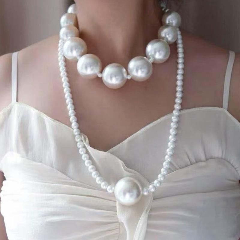 Pearl Beaded Double-Layer Clavicle Necklace - Retro Statement Piece