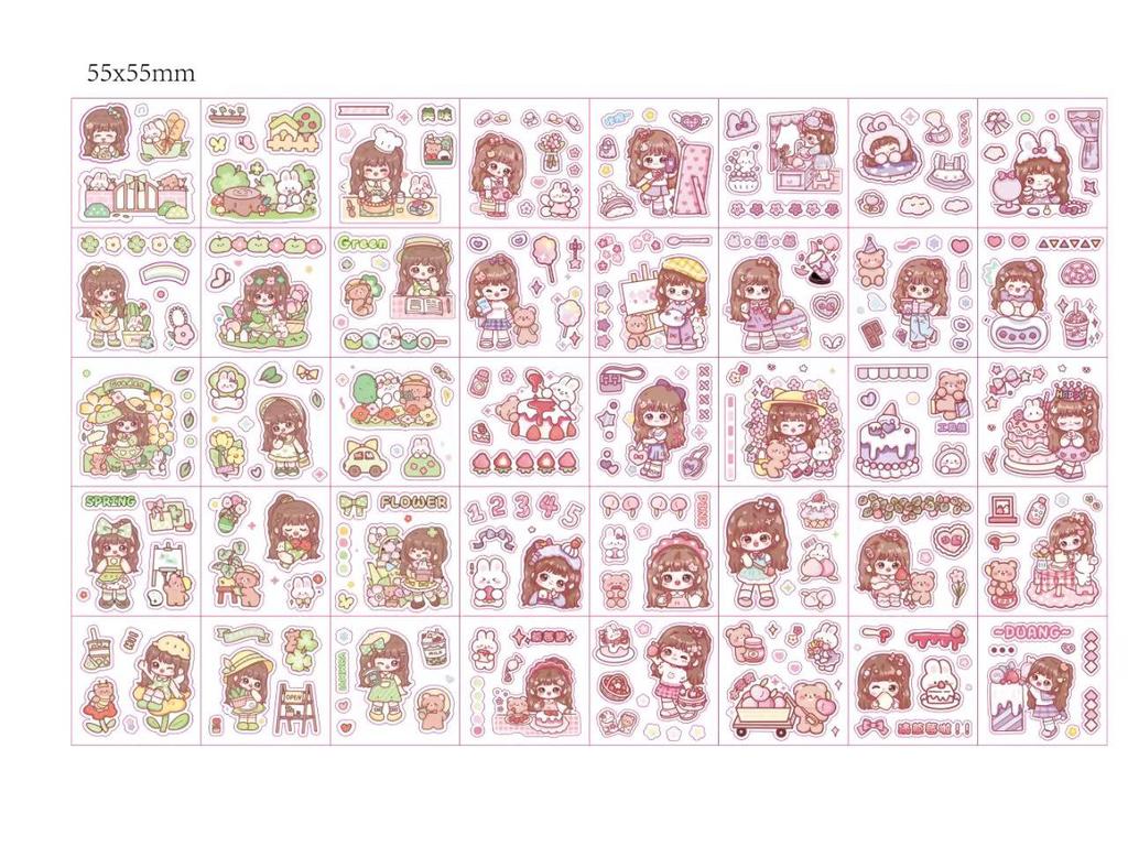 Korean Style Cute Cartoon Laser Stickers for Children's Journals