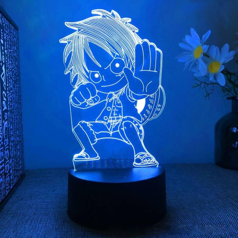 One Piece Led Night Light Kids Bedroom Decor Luffy Roronoa Zoro Lamp Acrylic
