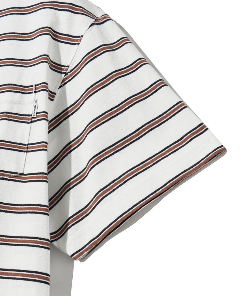 FILLUMINATE Multi-Stripe Pocket T-Shirt - Ivory