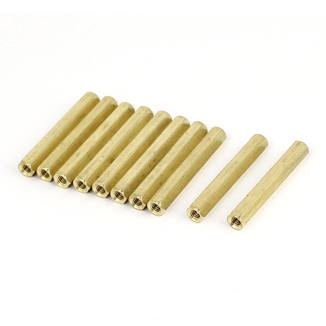 

uxcell Hexa Standoff Spacer Coupler Nut Brass Pillar M4 x 40mm Threaded 10 Pieces