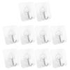 10 Packs Reusable Adhesive Hooks,Transparent Heavy Duty Wall Hooks With No Scratch, Waterproof And Oilproof For Bathroom, Bedroo