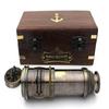 Nautical Brass Telescope with Wood Box  Nautical Captain Spyglass Telescope