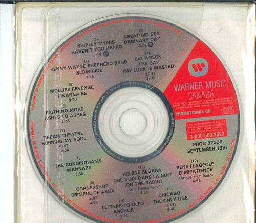 CD РАЗЛИЧНЫЕ  Warner Music Canada Сентябрь 1997  PROC97336 WARNER MUSIC CA 1997 Канада Рок Б/у