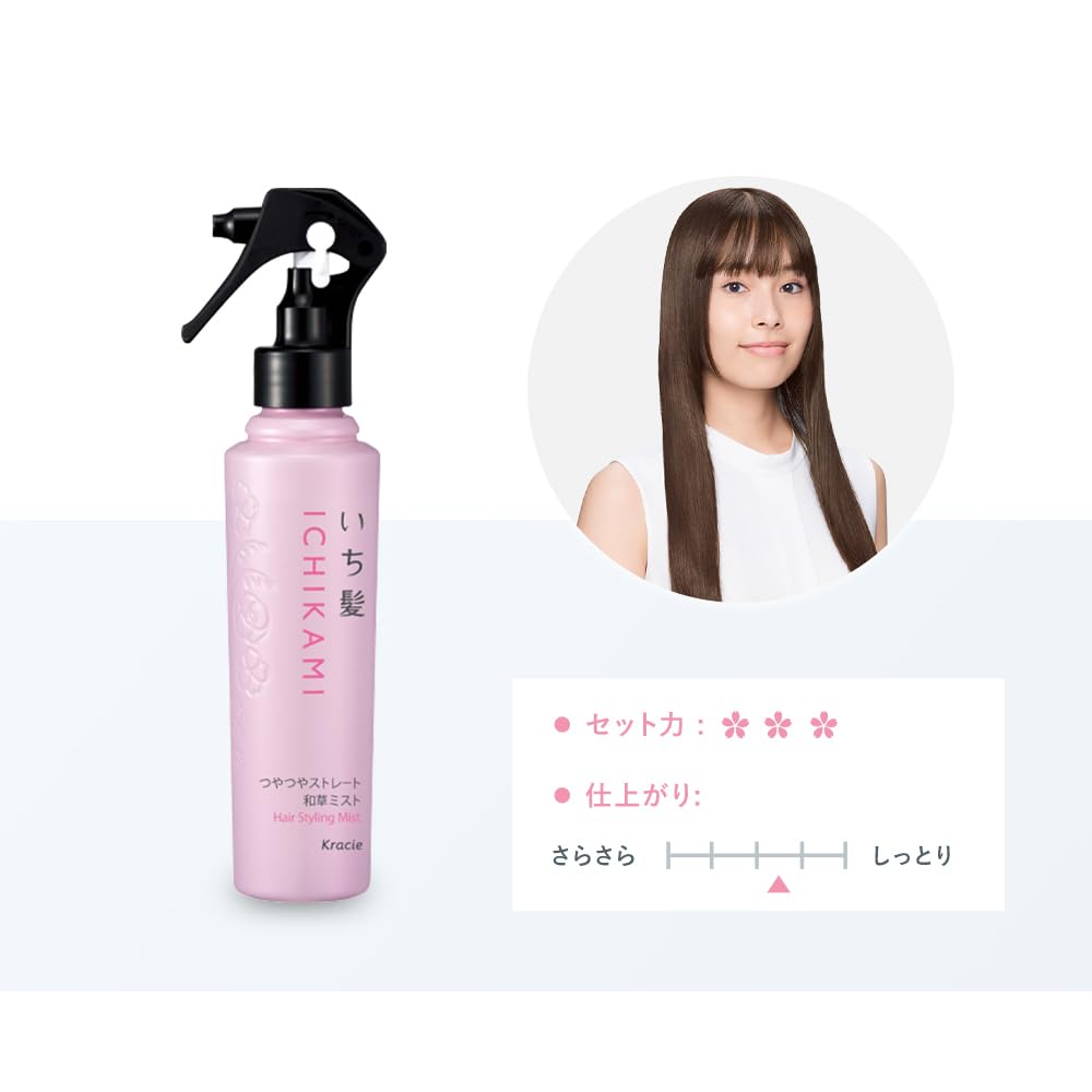 Ichikami Shiny Straight Japanese Herb Mist 150ml Hair Mist Styling Hair Care Frizzy Hair Dry Damage Care Repair