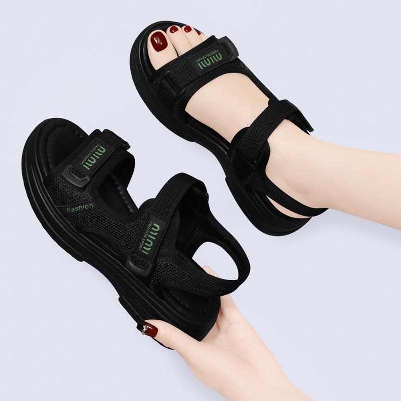 Thick-soled Height-increasing Sandals Women's Summer New Versatile Casual Sports Fashion Velcro for Women To Wear Outside