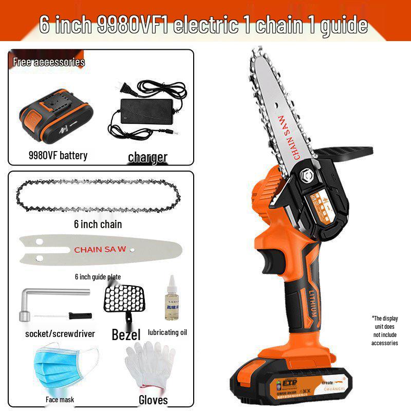 Chuangyi 6" & 12" Cordless Electric Chainsaw for Tree Logging and Woodworking
