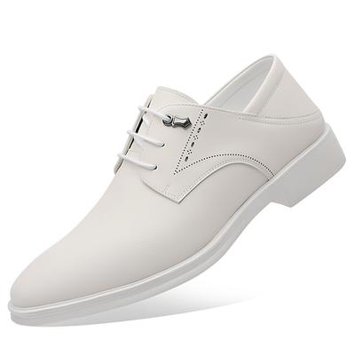 Fashion 2025 Spring Autumn New Men's Dress Shoes British Business Fashion Black White Pointed Youth Leather Shoes for Men
