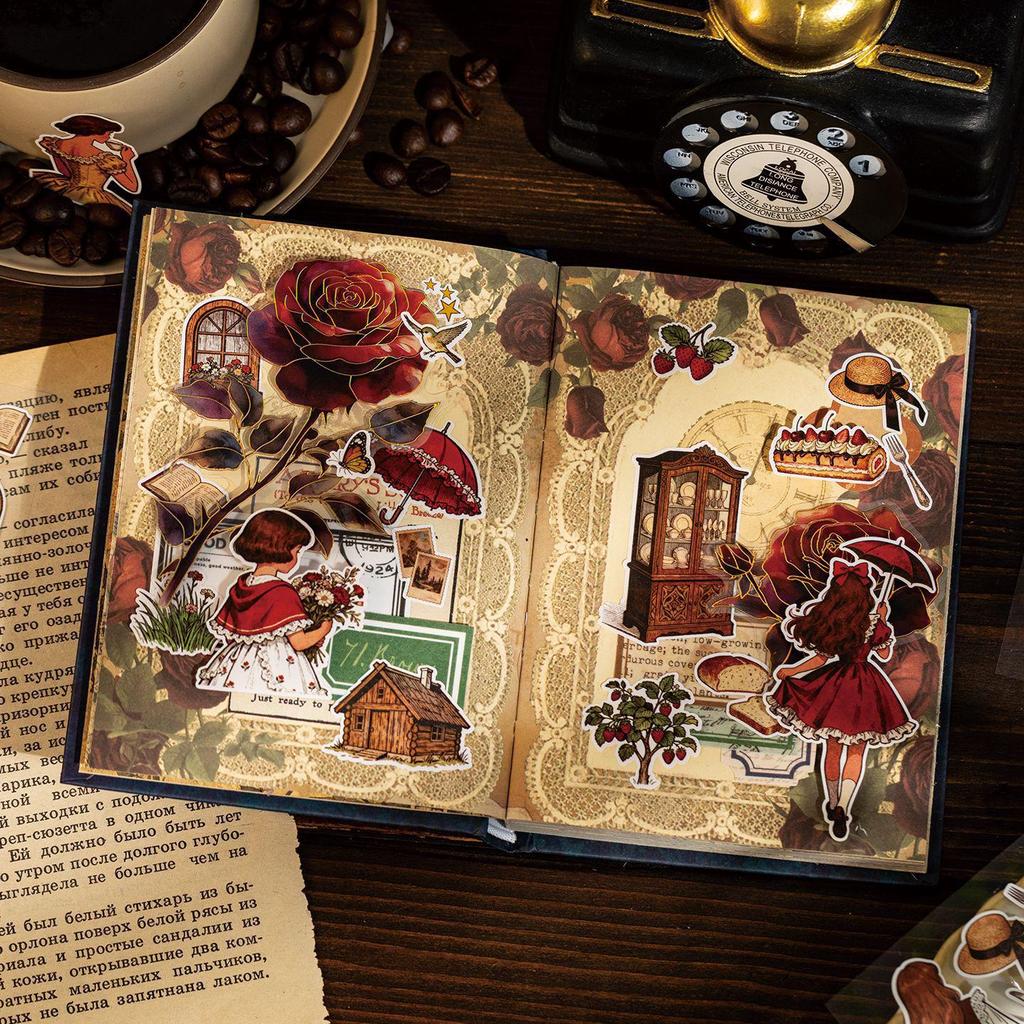Yuxian Misty Fairytale European Retro Stickers for DIY Cards, Journals, and Collage Decoration
