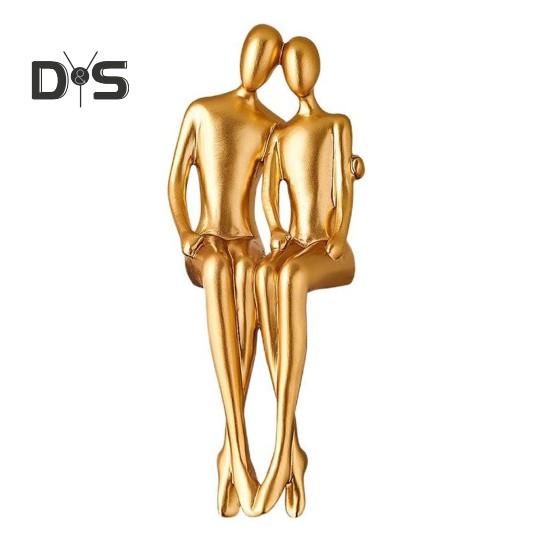 

Абстрактная статуэтка пары из смолы, сидящая вместе, домашняя настольная скульптура для гостиной, входа в офис, книжной полки, шкафа, украшения золотистый
