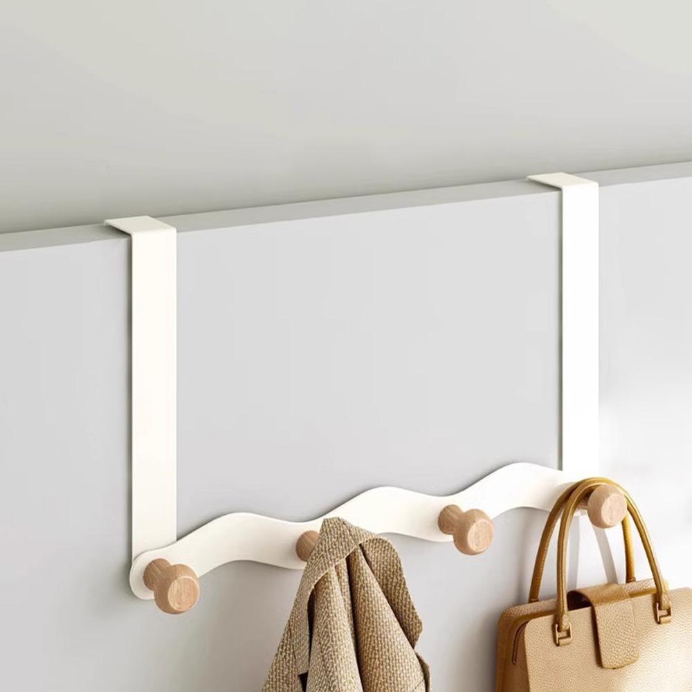 

Over Door Coat Rack Wall Mounted 4 Hooks Multifunctional Storage Holder Bedroom Entryway Hanger B