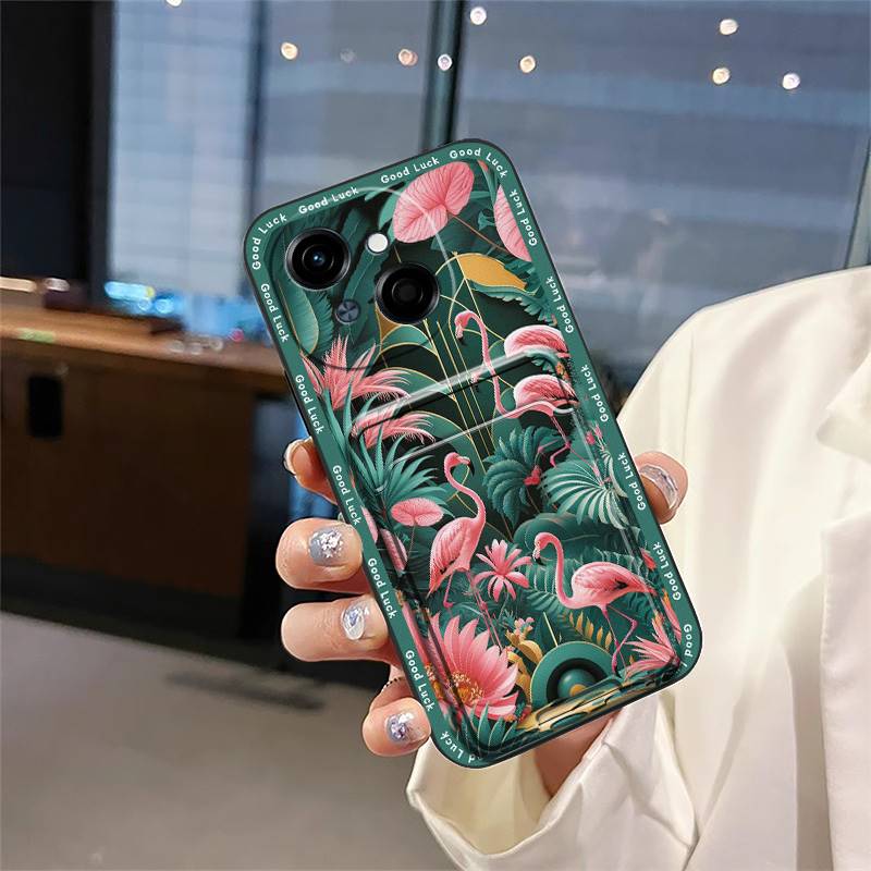 Cover Cute Phone Case For Tecno POP9 4G/Spark GO 1/KL4 Card Bag Back Cover Durable Dirt-resistant Graffiti Soft Case TPU