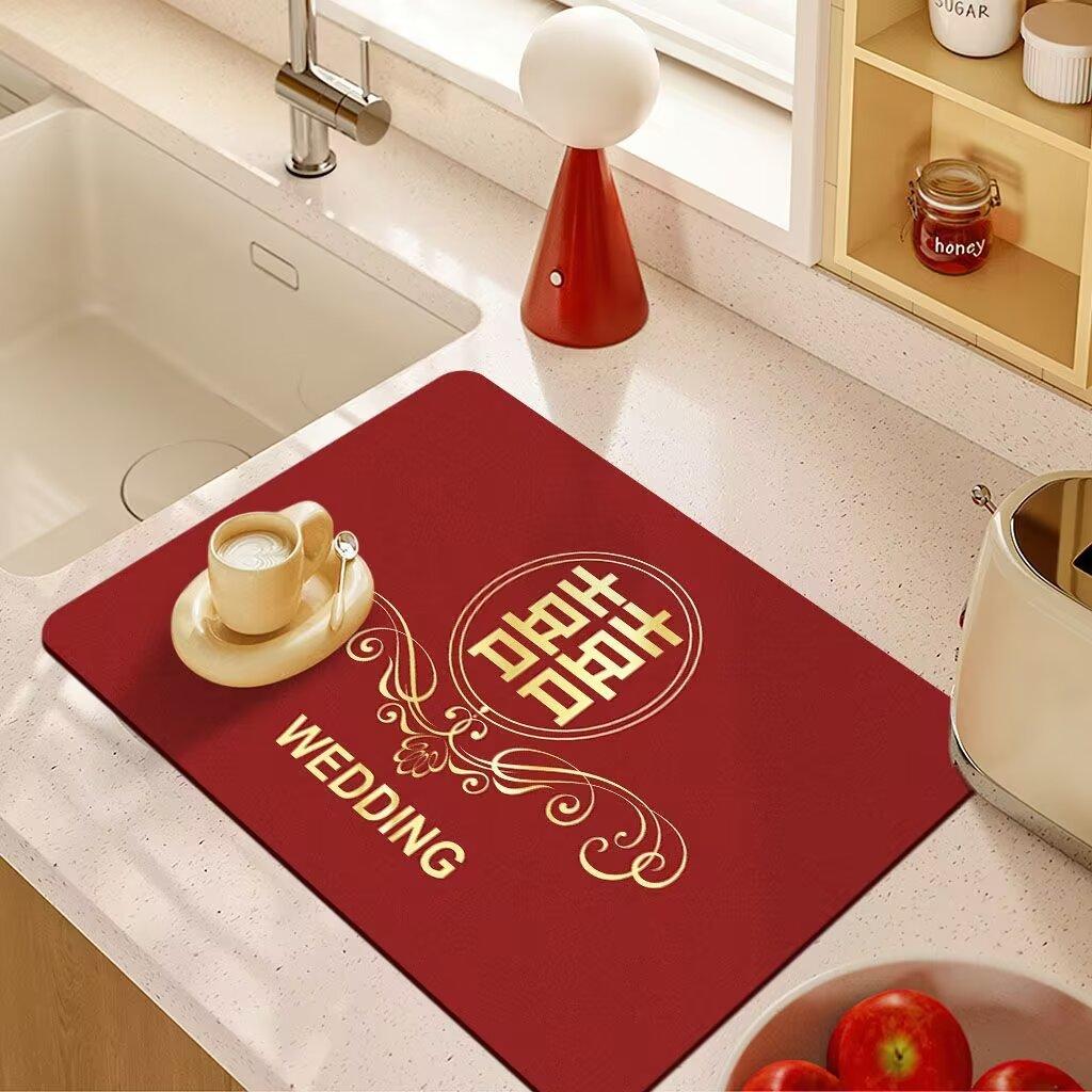 Kitchen Countertop Drain Mat High Appearance Level Absorbent Washing Dishes Dishes Dishes Chopsticks Sink Faucet Bar Table Mat