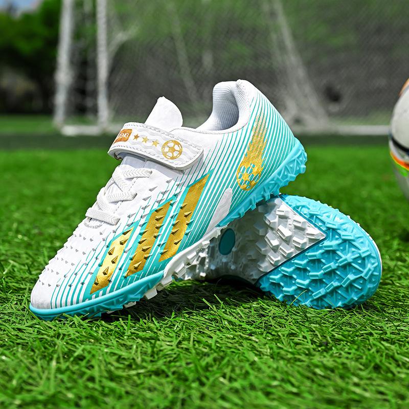 Children's Football Shoes Broken Nails Boys and Girls Anti-skid Training Shoes Velcro Short Nails Artificial Grass Children's Foot Training Shoes