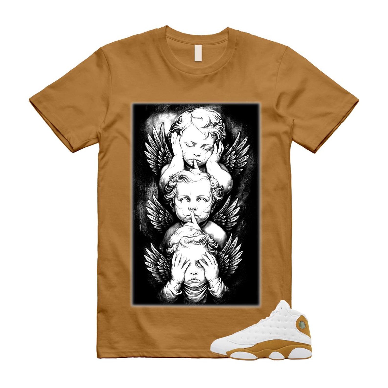 13 Wheat White T Shirt Match NO EVIL L