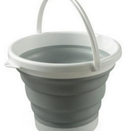 Portable Foldable Water Bucket with Lid - Silicone Plastic for Outdoor, Car Wash, Handheld Use