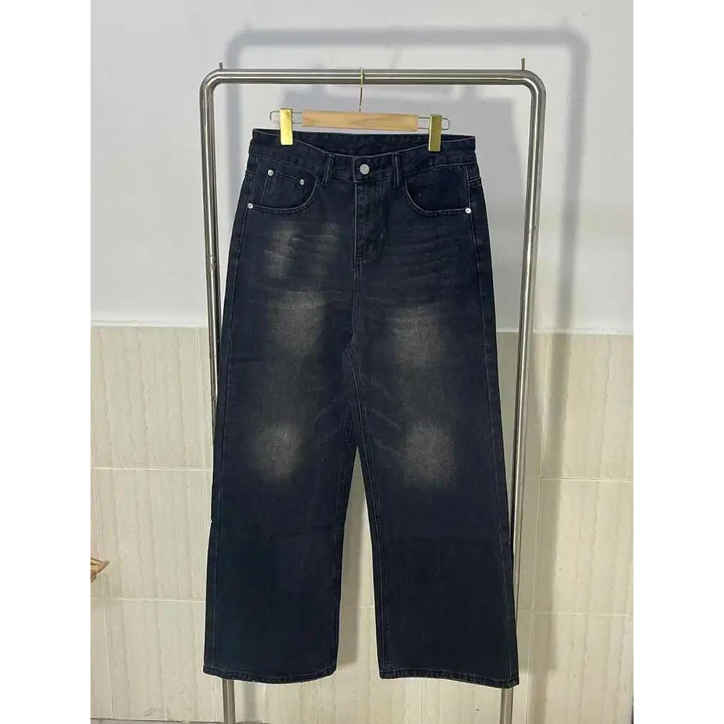 STREETRICH Simple Men's Denim Trousers Solid Color Washing American Style Casual Pants Straight Leg Baggy Male Jeans