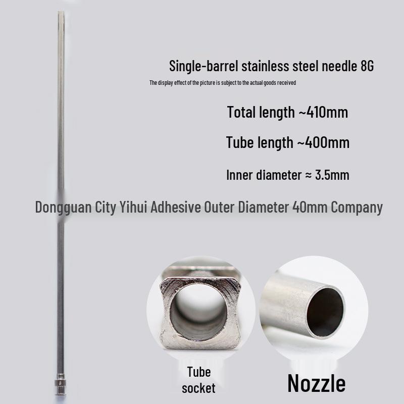 Stainless Steel 410mm Sharp Tip Glue Dispensing Valve with Flat Mouth for Injection Syringe Experimental Needle.