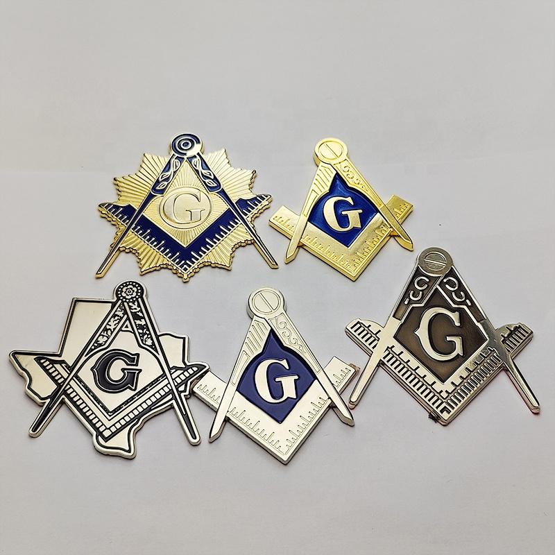 Metal Zinc Alloy Baking Paint Enamel Custom Masonic Car Logo Badge Pin Emblem