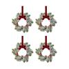 Christmas Wreath For Cabinets Kitchen, 11 Inch Hanging Small Christmas Wreaths With Red Bows Cedar Bra