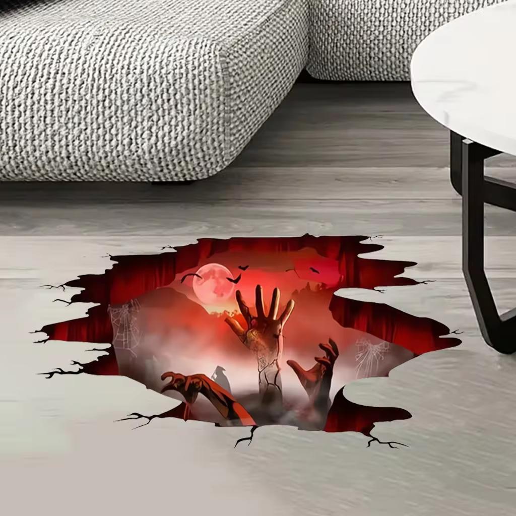 Halloween 3D Ghost Hand Horror Stickers Ghost Grip Wall Stickers Floor Ceiling Stickers Removable Ghost Party Mural Decoration