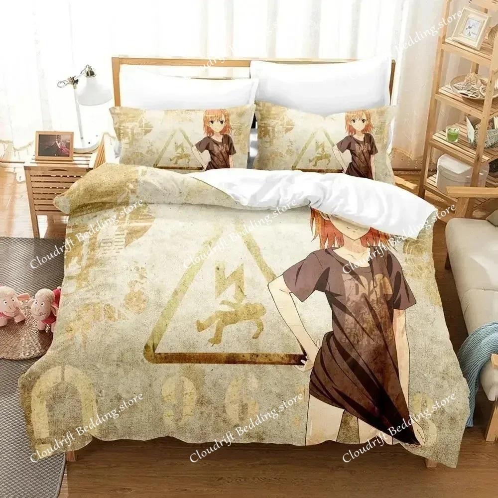 New Misaka Mikoto Bedding Set Single Twin Full Queen King Size Bed Set Adult Kid Bedroom Duvet cover Sets 3D Anime Bed Sheet Set