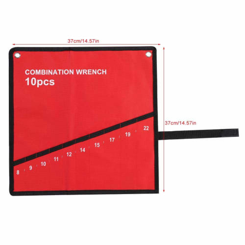 TOPINCN Wrench Holder Multi-Pocket Roll-Up Tool Storage Bag Spanner Pliers Wrench Holder Canvas Organizer (10 Pockets)