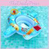 Cartoon Printed Inflatable Baby Swim Ring For Toddler Pool Safety Flying Aircraft Design 0.2mm Thick Pvc