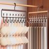2 Pieces 16 Hook Wooden Clothes Drying Rack Anti-slip Rotatable Women Storage Bra Hangers Large Capacity Space Saving