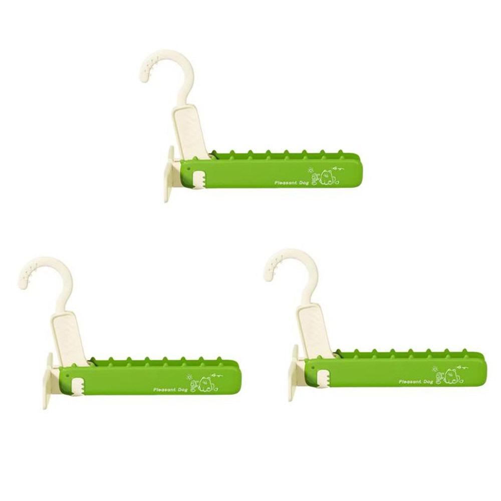 

3 шт. Подвесная складная дорожная вешалка Мультяшный дизайн Вешалка для одежды Сушилка для одежды Спальня зелёный