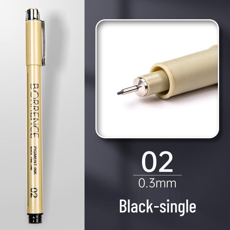 Refillable Waterproof Black Ink Needle Point Pen for Students & Adults - Ideal for Anime, Art, Drawing, Calligraphy, and Brush Supplies.