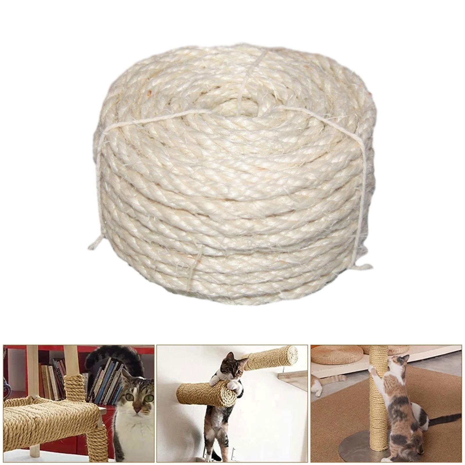 

Sisal Rope 3 Strands Cat Scratching Pad Cat Scratching Post for Cat Scratcher Bundling Home Decorating Scratching Posts 6mmx20M белый
