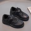 Kids Casual Sneakers Boys Girls Soft Sole Non-Slip Rubber Breathable Plain Black White
