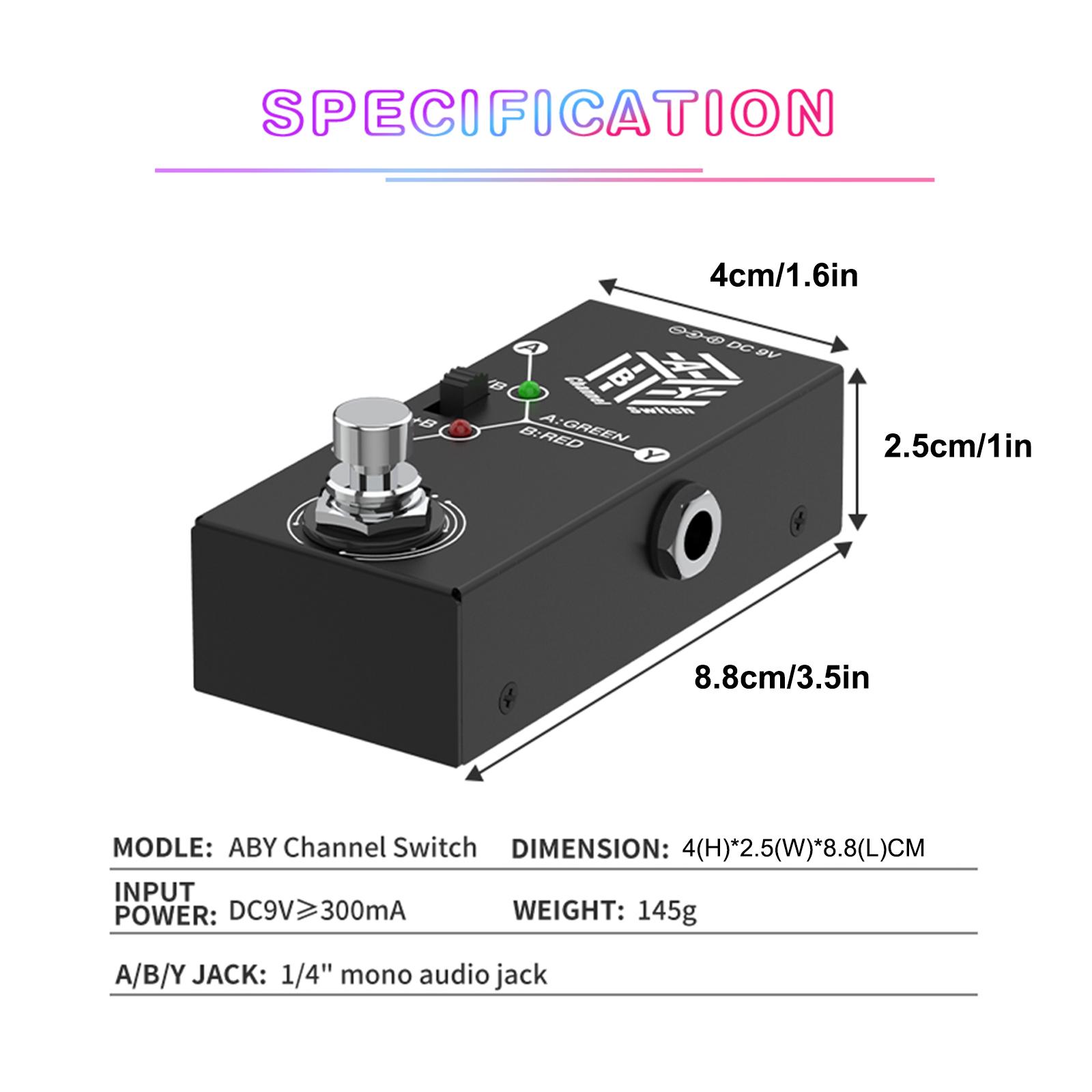 

Гитарные педали ABY Box Line Selector AB Switch Мини-педаль эффектов для гитары Двунаправленная передача Металлический корпус Противоскользящая поддержка чёрный