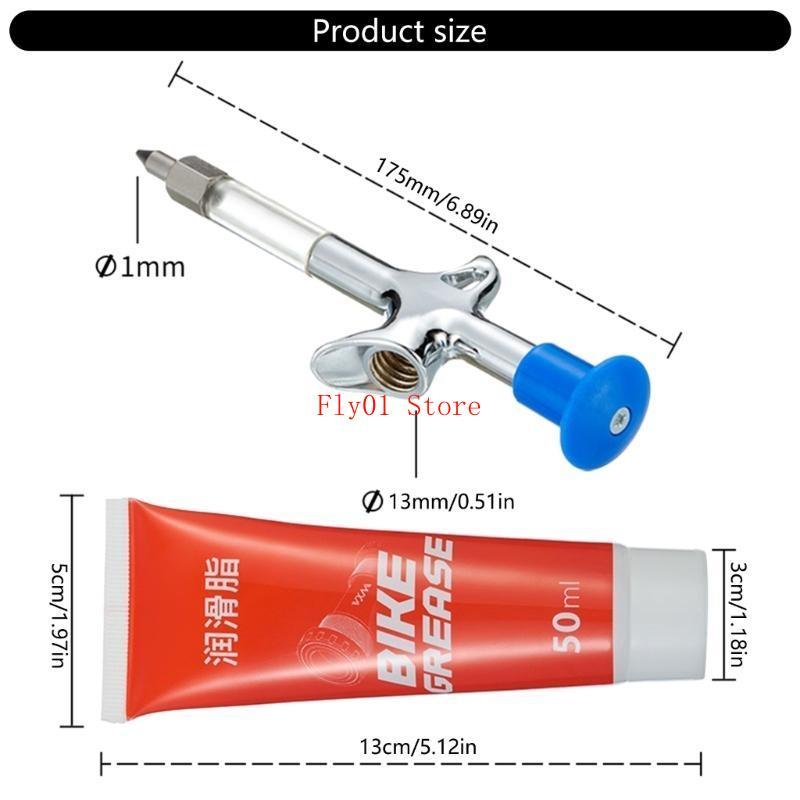 Plastic & Metal Grease Injector Applicator Tool Suitable for Easy Bicycles Bearing Maintenance Smooth Cycling Experience